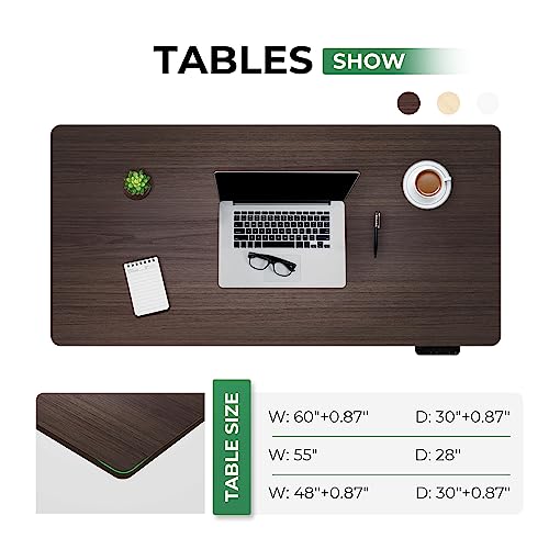 Alfa Furnishing Height Adjustable Standing Desk, 60” X 30” Inches Electric Standing Desk With Whole Piece Desk Board, 2 Pre-Set Memory Button Sit Stand Desk For Home Office Workstation #TOP2
