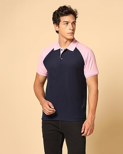 Image of INKKR Men's Solid Regular Fit T-Shirt ((FACTORY-A11)-(S)-Navy FCT11 04