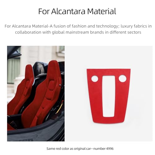 BETTERHUMZ Car Center Console Gear Shift Panel Frame Cover Trim Compatible with Audi A3 8Y S3 RS3 Sportback 2021-2024 for Alcantara Sticker Interior Molding Accessories (Suede Red) by BETTERHUMZ - Image 7