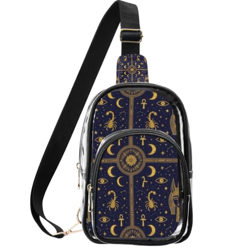 Bolsa transparente de alta comodidad con correa ajustable estilo dorado Anubis