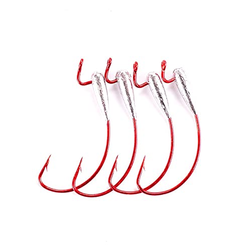 Mizugiwa Weighted Extra Wide Gap Hook Red (4/0 - 1/8 Oz, 25-Pack) #TOP2