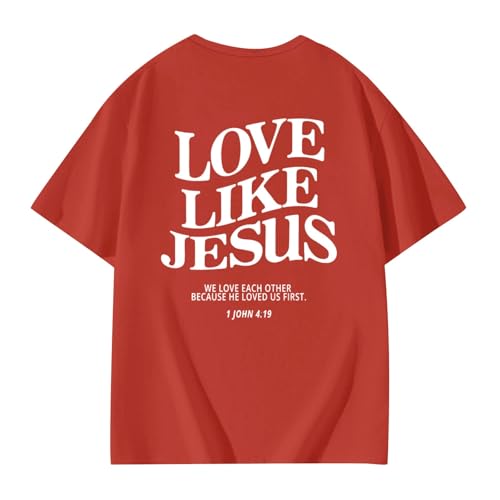 Love Like Jesus Girls Short Sleeve T Shirts Kids Summer Oversized Tops Casual Bible Verse Crewneck Basic Tees 3-14Y4