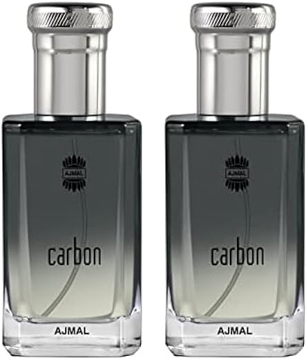 Ajmal Carbon Liquid Eau De Parfum For Men With Citrus, Fresh, Green Spicy, Woody & Musky Scent, 100ml (Pack of 2)