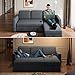 Yaheetech Sectional Sofa L-Shaped Sofa Couch Bed w/Chaise & USB, Reversible Couch Sleeper w/Pull Out Bed & Storage Space Living Room Dark Gray
