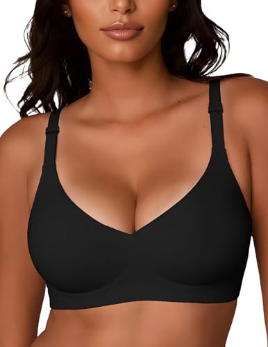 Image of JOYTREE Silky Bras for Women No Underwire V Neck Bralettes for Women Cloud Feel Everyday T Shirt Bra with Extender