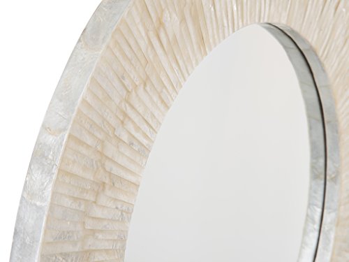 Kouboo 1040142, Pearlescent White Round Capiz Seashell Sunray Wall Mirror #TOP2