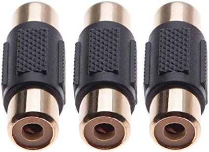 RCA Phono Coupler Adapter by Keple RCA to RCA Female to Female Connector Extesion Lead Sound Cable Audio Adaptor for Turntable, Record Player, CD, MP3, DAC, Reciever, Amplifier (3 pack)