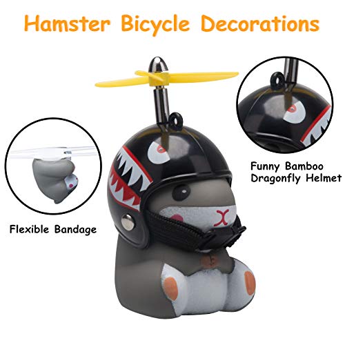 image for wonuu Duck Bike Bell with Light and Helmet Cute Hamster Bicycle Horn, 