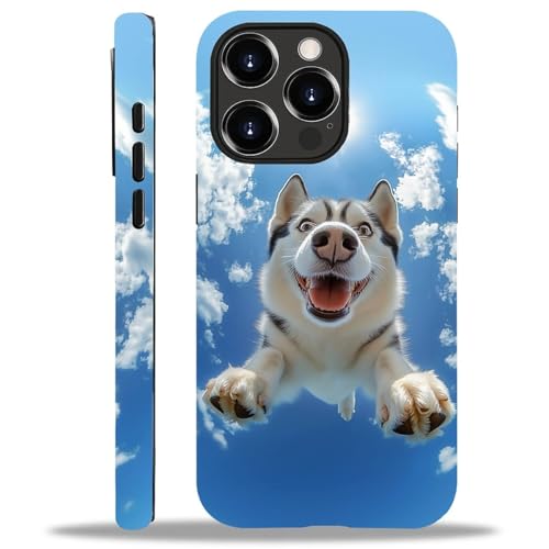 yicomon Compatible with iPhone 14 Pro Case, Cute Husky Dog Pattern Print Matte Phone Case Durable Fashion Funny Liquid Silicone Case Soft Anti-Scratch Shockproof Protective Cover