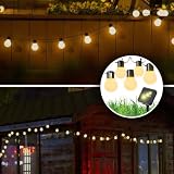 KRUMAD Girlanda Solarna 14 m – 100 LED Lampki Ogrodowe na Słońce IP65 – Lampki Solarne na Balkon i Taras – 8 Trybów, Czujnik Zmierzchu, Ciepłe Światło – Dekoracja Ogród Dom Zewnętrzna