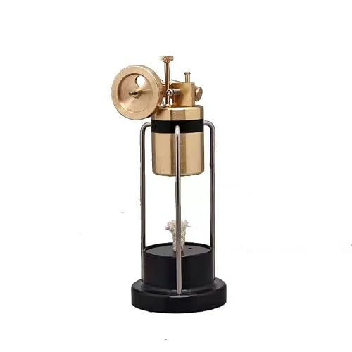 ROUASD Mini Full Copper Vertical Type Steam Engine Model Kit – Educational Physics Experiment for Adults – Precision Mechanical Desktop Display Collectible (5 x 5.5 x 14CM)