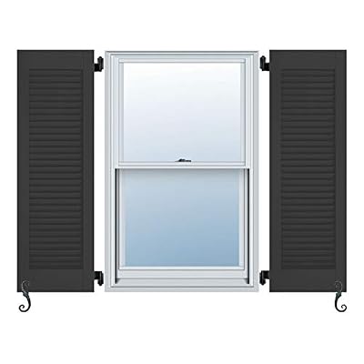 Atlantic Architectural All Louver, Louver Colonial Shutters (Per Pair), 13"W X 39"H, Black