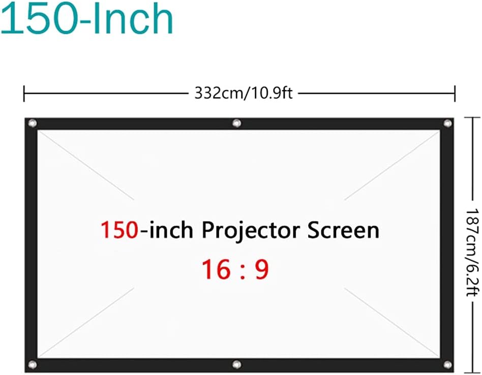 150 Inch Projector Screen Cloth Foldable Anti-Crease Projection Screen Movie Screen for Home Theater
