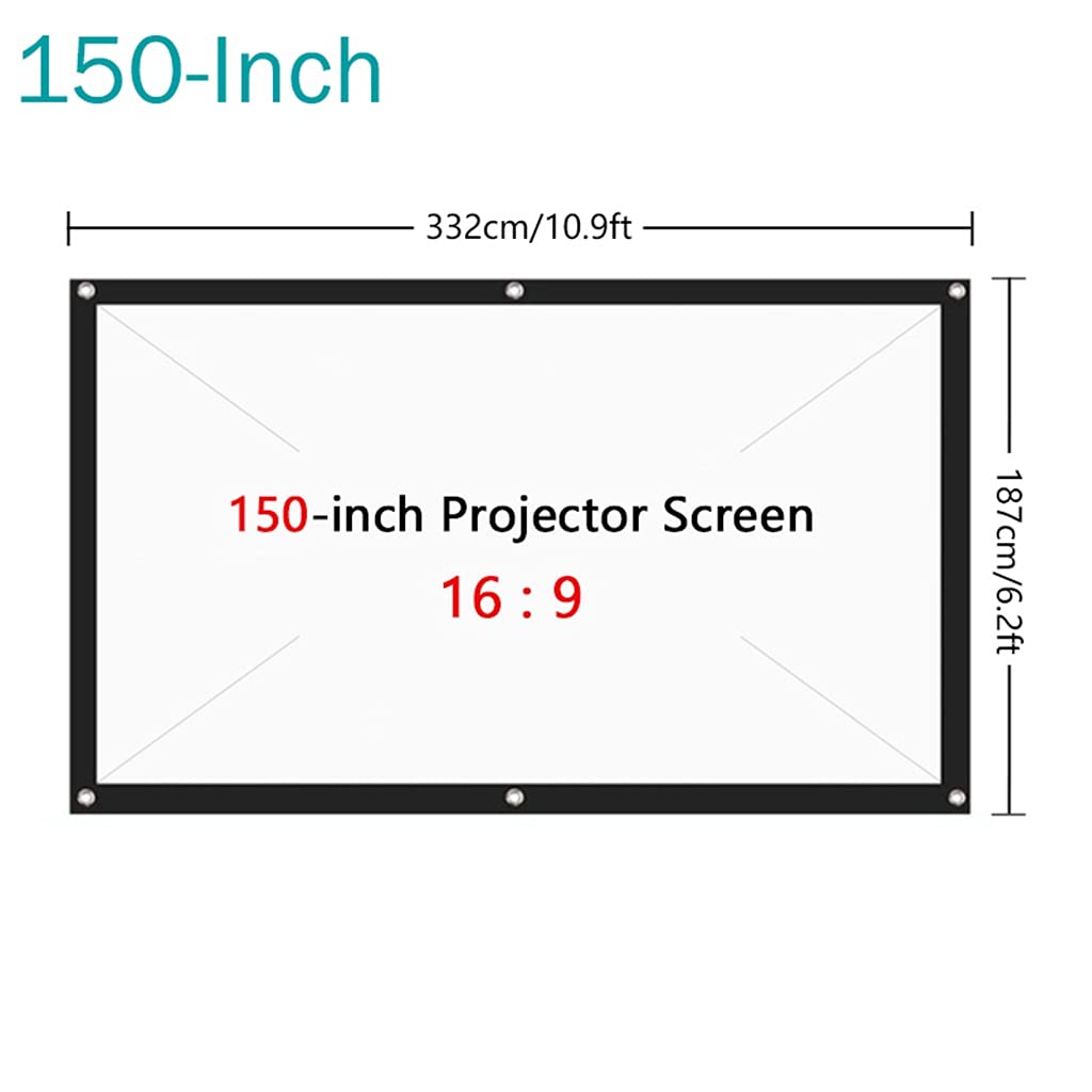 XBTGS 150 Pollice Schermo Proiettore Panno Pieghevole Anti-Pieghe Schermo di Proiezione Schermo Film per Home Theater,