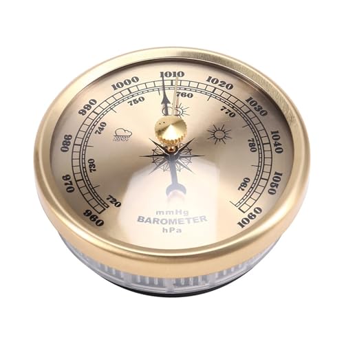 Dranvosk High Precision Barometer for Home Indoor Fishing | Dial Barometric Pressure Gauge,Accurate Weather Monitoring (Gold)