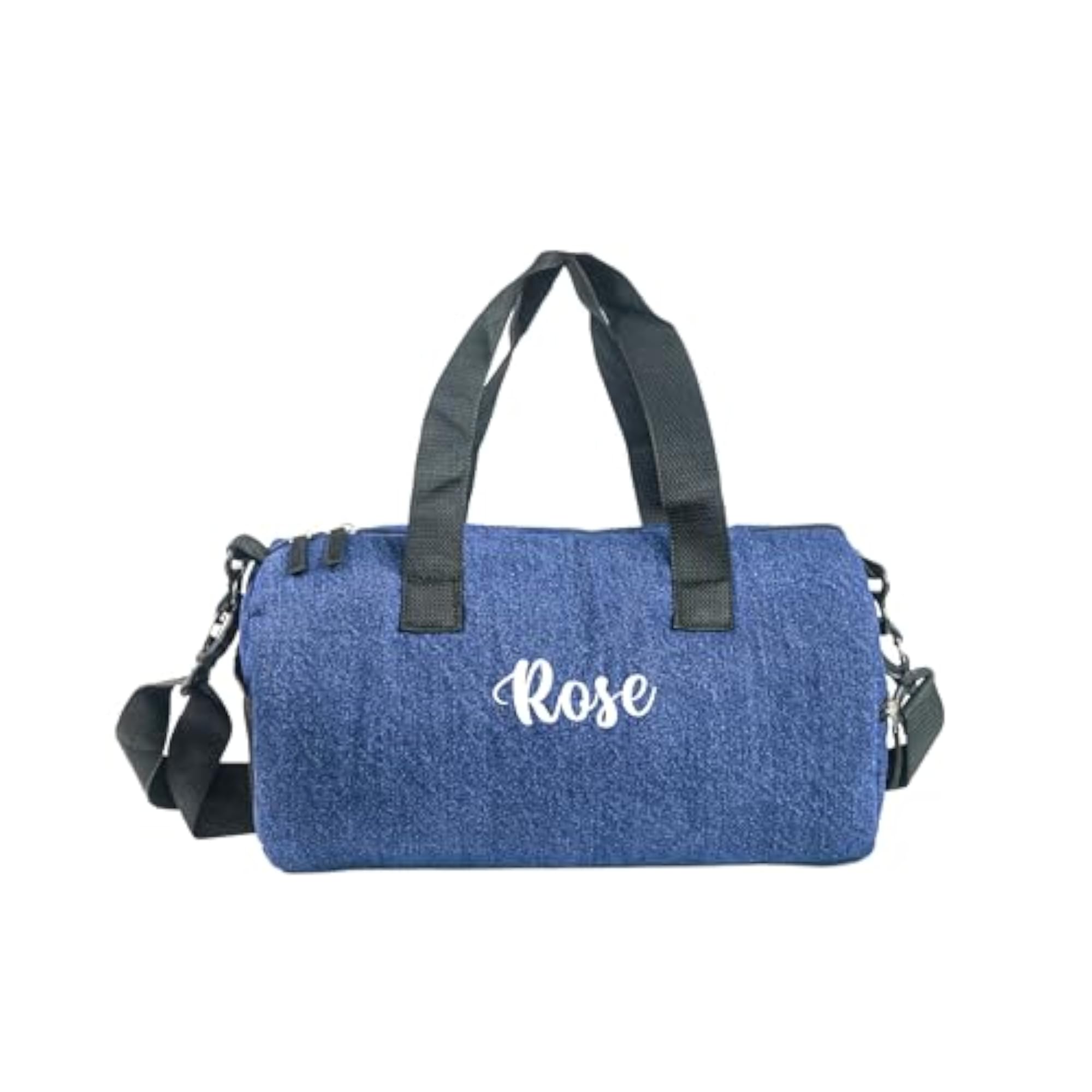 Personalized Denim Duffle Bag for Travel & Gym