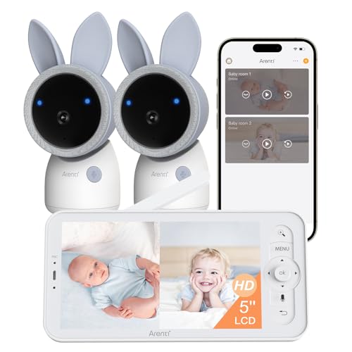 ARENTI 4MP Baby Monitor with 2 Cameras, 5
