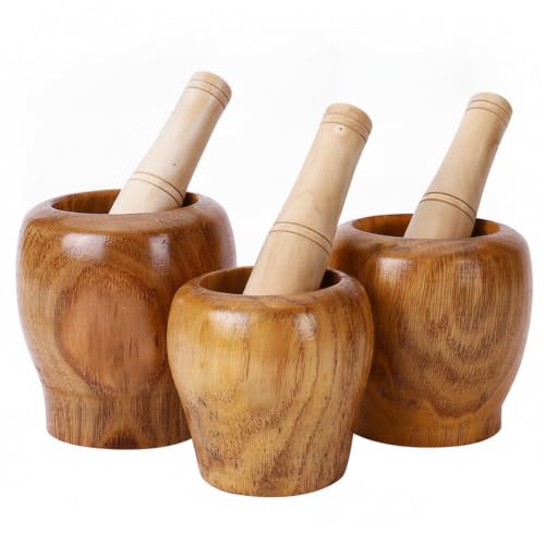 Fresh Spice Blends & Pastes Made Easy with Solid Wood Mortar and Pestle Set