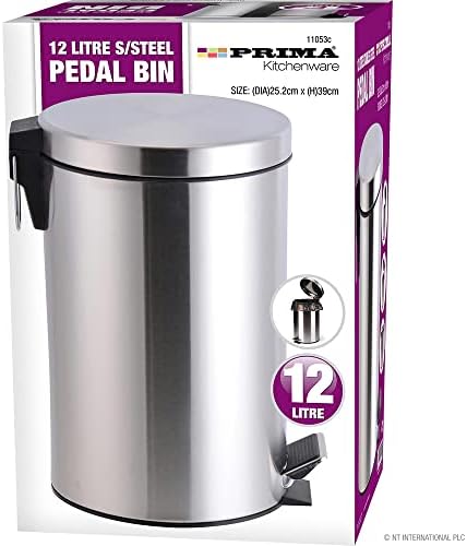 METAL 12L CHROME PEDAL BIN KITCHEN TOILET RUBBISH HYGIENIC HOME PAPER DUSTBIN