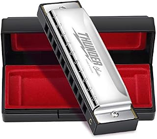 Focusound Thunder Harmonica Key of C Blues Harmonica 10 Holes 20 Tones