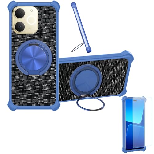 �Ή� Realme Note 70t �P�[�X Phone Case [1�� 9H+�d�x���� �K���X�t�B����][360°��]���X�^���h�A�}�O�l�b�g��]CX-13-LAN