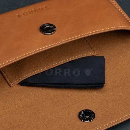 Étui à lunettes de soleil pochette cuir véritable avec bouton-pression