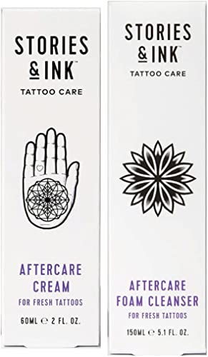 Stories & Ink Tattoo Care, Aftercare Duo for All Skin Types, The Ultimate Cleansing and Healing bundle for Fresh Tattoos, Paraben Free and Vegan Friendly