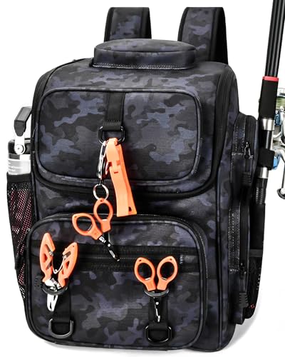 HowFly Fishing Backpack with Rod & Beverage Holders, Lightweight Fish Tackle Bag Storage, Mens Waterproof Tactical Backpack for Fishing Gear HowFly Fishing Backpack with Rod & Beverage Holders, Lightweight Fish Tackle Bag Storage, Mens Waterproof Tactical Backpack for Fishing Gear