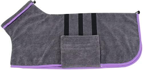HezzLuv Microfibre Dog Towel Dog Bathrobe Super Absorbent Dog Drying Coats Pet Bathrobe Towels For Medium And Large Dogs, Quick Drying, Adjustable, For Pets Dogs And Cats, L