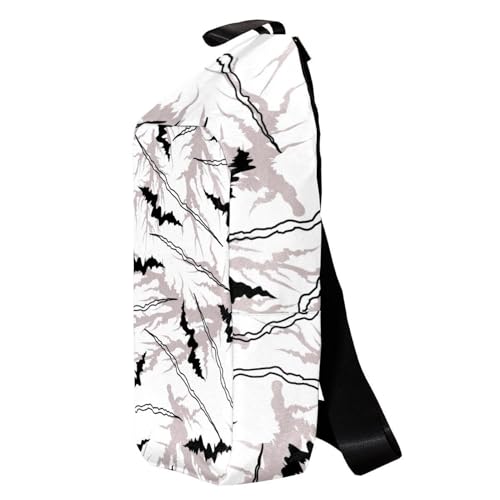 Sac à dos à bandoulière noir craquelé au design texturé unique