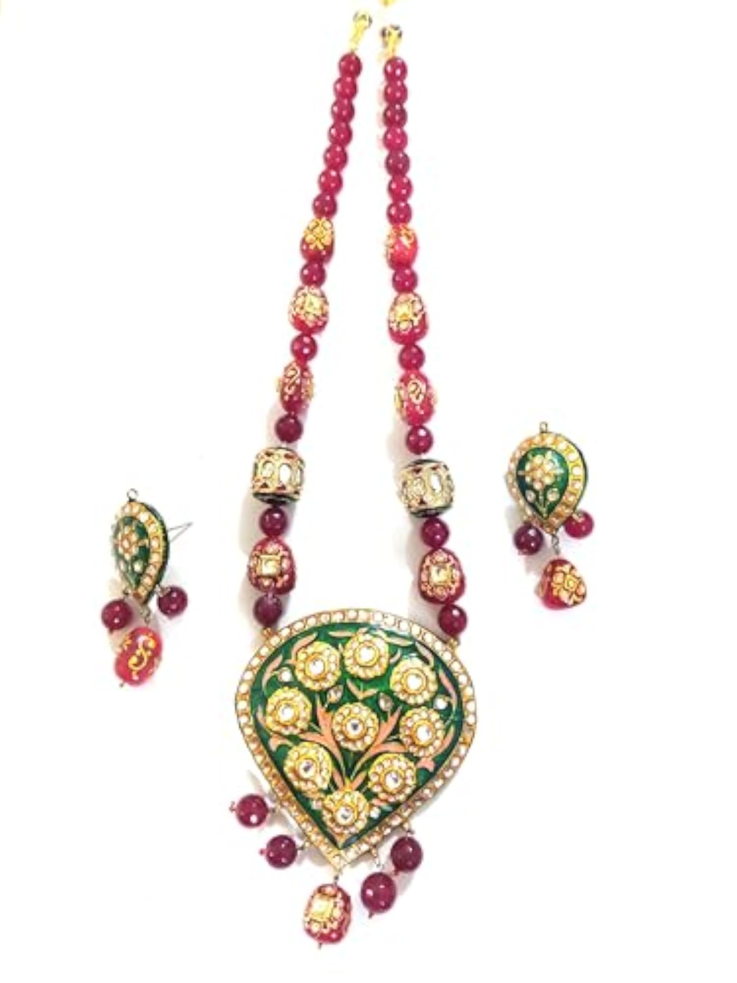 Kundan Traditional Necklace Jewellery Set for Women, Ruby