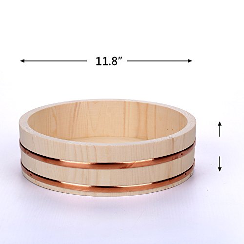 Huangyifu Sushi Hangiri Rice Mixing Bowl Traditional Wooden Tub #TOP1