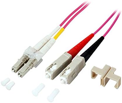 EFB-Elektronik, Violet Fiber Optic Cable - LC-SC 50/125µ 5 m LC SC beige, OM4 LC/SC Fibre Optic Cable (5 m, pink)