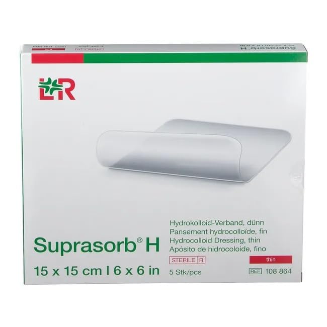 Suprasorb H Lot de 5 pansements hydrocolloïdes fins 15 x 15 cm