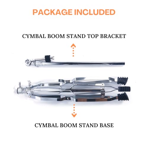 GODECOR Cymbal Stand with Double Braced Tripod, Adjustable Height 29.1"-55.1" Boom Cymbal Stands, Premium Stainless Steel Frame, Rubber Feet