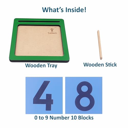 Image of Tantrums Montessori Sandpaper Numbers with Tray | Tactile Number Recognition & Tracing Puzzle | Fine Motor Skills & Pre-Writing Educational Toy for Kids