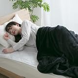 supisupi 毛布 ブランケット フランネル 冬 軽量 あったか 暖かい 冬用 抗菌防臭 フランネル毛布 軽量毛布 薄手 A081 ダブル 無地・ジェットブラック
