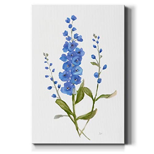 Renditions Gallery Blue Flowers I Wall Art, Colorful Floral Decor, Beautiful Spring & Nature Artwork, Premium Gallery Wrapped Canvas, Ready to Hang, 8 in H x 12 in W, Made in America