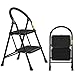 Lightweight 2 Step Ladder Steel Folding Anti-Slip Pedal 330lbs Capacity Ladder for Kitchen