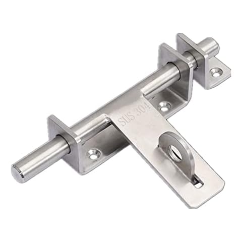 Safety Lock Bolt Hasp,Sliding Bolt Gate Latch, Heavy Duty 304 Stainless Steel Barrel Door Latches with Padlock Hole, Interior Door Latches Brushed Finish Cover
