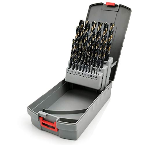 Image of NORTOOLS Drill Bit Sets,25 PCS M2 Turbo HSS-G Metal Drill Bits with Triangle Shank,Self-Centering 135° Tip for Metal,Stainless Steel,Copper with Storage box (1.0-13mm) x0.5mm 