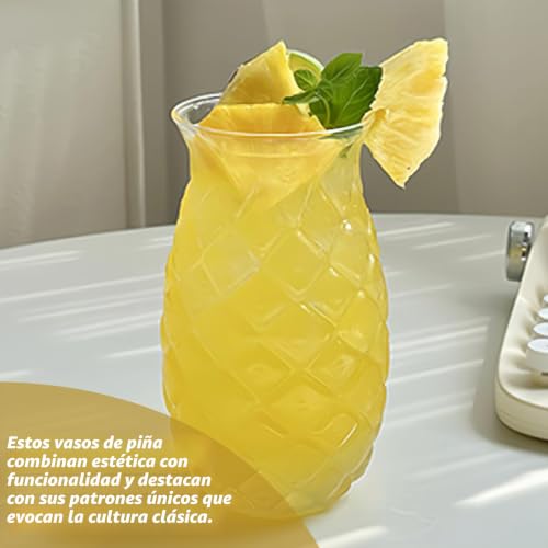 Miniatura 5 de Pritok Juego De 6 Vasos De Cóctel De 480 Ml, Vasos De Piña, Vasos De Cóctel Para Bar, Fiesta, Zumo De Vino, Copas De Piña, Copas De Cóctel Transparente Con Relieve De Piña Para Cócteles, Vasos De Zumo