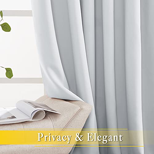 NICETOWN Patio Door Curtain Vertical Blinds, Grommet Top Room Divider Curtain Panel Thermal Insulated for Bedroom/Living Room (Greyish White, W80 by L108, 1 Panel)