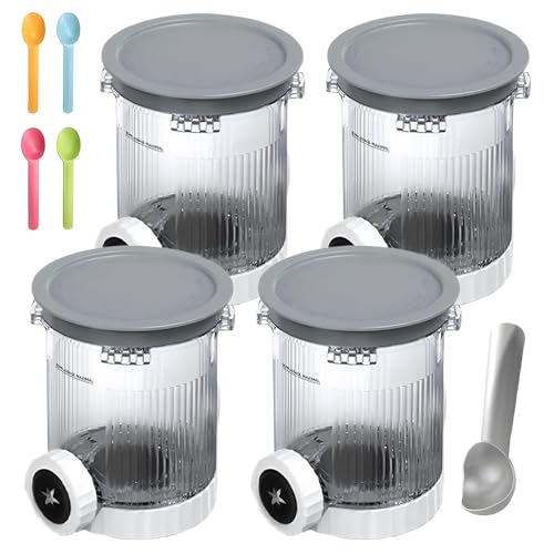XEERUN Ninja Swirl Creami pojemniki na lód, z 5 łyżkami, 500 ml, do maszyn do lodów Ninja Creami NC701 i NC700, nie zawiera BPA, nadają się do mycia w zmywarce, do pojemników Ninja Swirl by Creamy