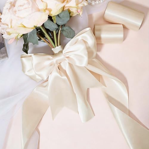 LaRibbons Nude Satin Ribbon 3 Inch x 10 Yards Double Faced by LaRibbons - Used condition - Image 3