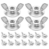 PAMINGONO 20 Pcs Hurricane Shutter Wing Nuts 1/4-20 Washered Butterfly Bolts with Base for Shutter Hardware