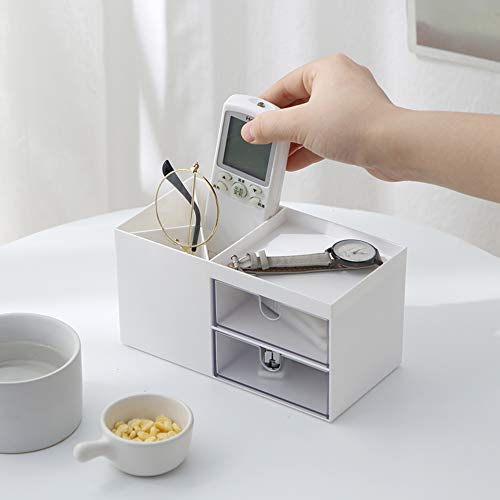 Marknor Desk Organizer, Desk Organizers And Accessories, Desk Storage Box, Vanity Organizer, Cosmetic Storage Organizer, Makeup Organizer, Mini Desk Storage For Office Supplies, White #TOP3