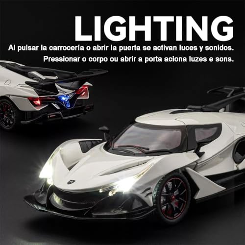 Image of Apollo Project EVO 1:24 Model Car with Box, Zinc Alloy Pull Back Toy car with Sound and Light for Kids Boy Girl Gift [Colors as Per Stock ]