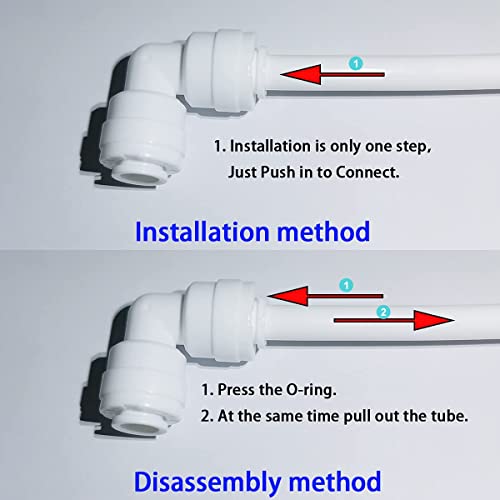 Yzm Elbow 1/4" Female Thread To 1/4" Od Tube Quick Connector Fittings Water Purifiers Filters Reverse Osmosis Systems Accessories Set Of 5 (Elbow,1/4" Female Thread X 1/4" Od Tube) #TOP3