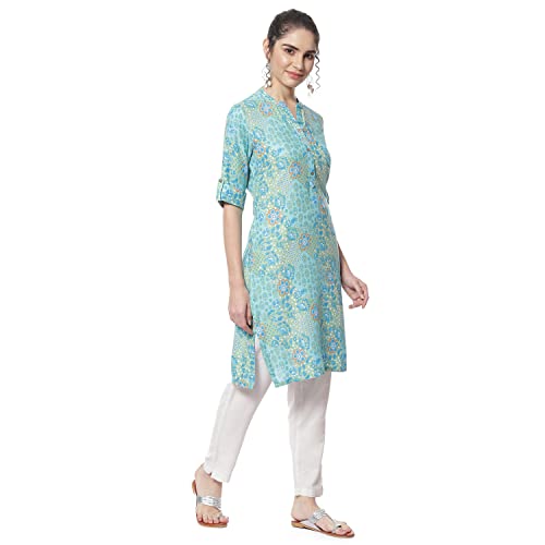 Image of Rangriti Purple Liva Straight Kurta for Women